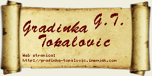 Gradinka Topalović vizit kartica